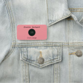 Custom Company Logo Chique Roze Magnetisch Naamplaatje (In situ)