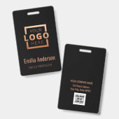 Custom Company Logo Copper Barcode Kantoor Medewer Badge (Voor- en achterkant)