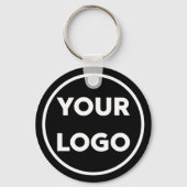 Custom Company Logo Corporate Swag Black Sleutelhanger (Voorkant)