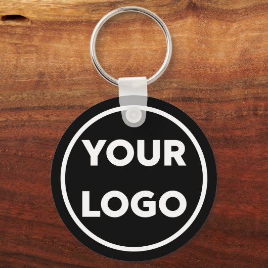 Custom Company Logo Corporate Swag Black Sleutelhanger (Voorkant)