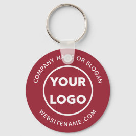 Custom Company Logo Corporate Swag Burgundy Sleutelhanger