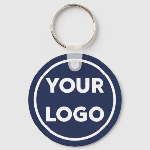 Custom Company Logo Corporate Swag Navy Blue Sleutelhanger