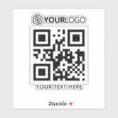 Custom Company Logo en QR Code Cut Vinyl Sticker (Vel)