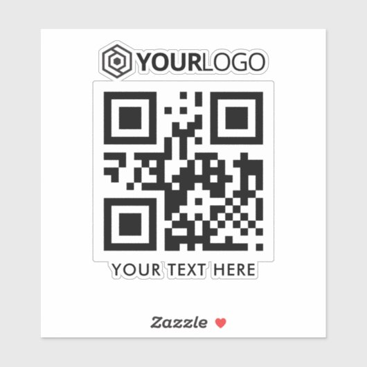 Custom Company Logo en QR Code Cut Vinyl Sticker (Vel)