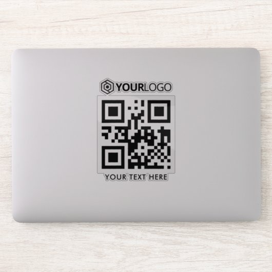 Custom Company Logo en QR Code Cut Vinyl Sticker (Computer)