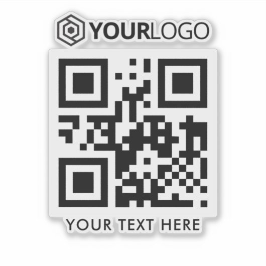 Custom Company Logo en QR Code Cut Vinyl Sticker (Voorkant)