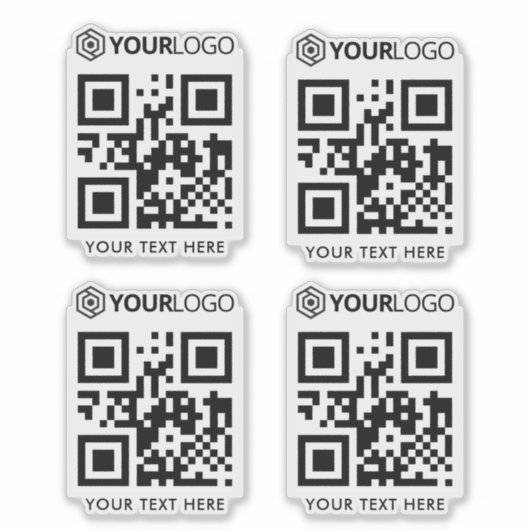 Custom Company Logo en QR Code Cut Vinyl Sticker (Voorkant)
