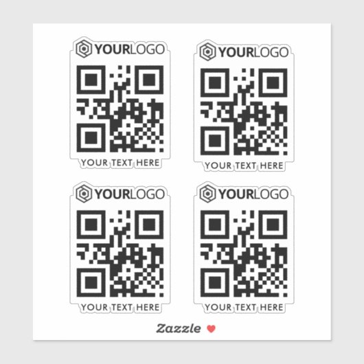 Custom Company Logo en QR Code Cut Vinyl Sticker (Vel)