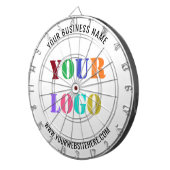 Custom Company Logo en Tekst Business Dart Board Dartbord (Voorkant Rechts)