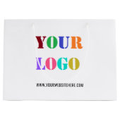 Custom Company Logo en Tekst Business Gift Bag Groot Cadeauzakje (Voorkant)