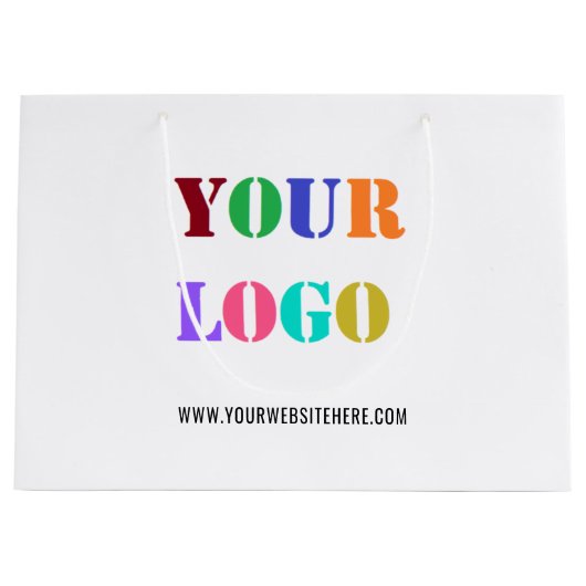 Custom Company Logo en Tekst Business Gift Bag Groot Cadeauzakje (Voorkant)