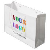 Custom Company Logo en Tekst Business Gift Bag Groot Cadeauzakje (Voorkant Gekanteld)