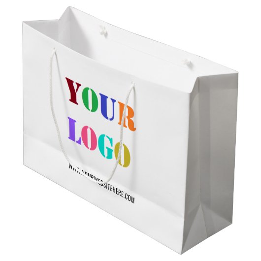 Custom Company Logo en Tekst Business Gift Bag Groot Cadeauzakje (Voorkant Gekanteld)
