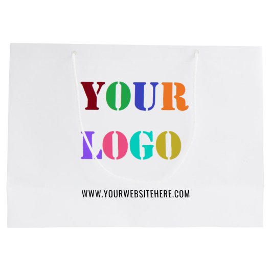 Custom Company Logo en Tekst Business Gift Bag Groot Cadeauzakje (Achterkant)