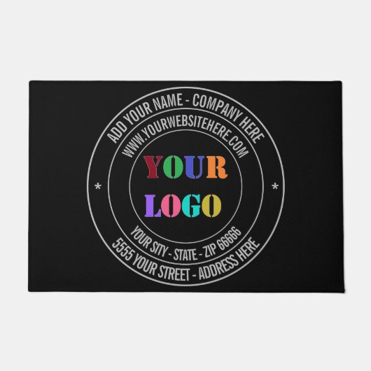 Custom Company Logo en Tekst Deurmat Kies Kleuren (Voorkant)