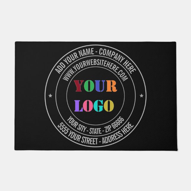 Custom Company Logo en Tekst Deurmat Kies Kleuren (Voorkant)
