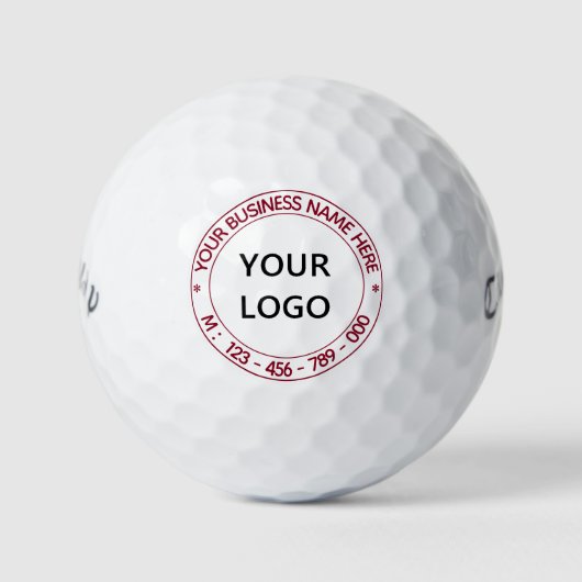 Custom Company Logo en tekst golfballen uw kleur (Voorkant)