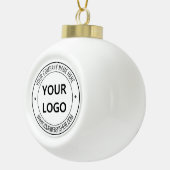 Custom Company Logo en tekst kerstversieringen Keramische Bal Ornament (Rechts)