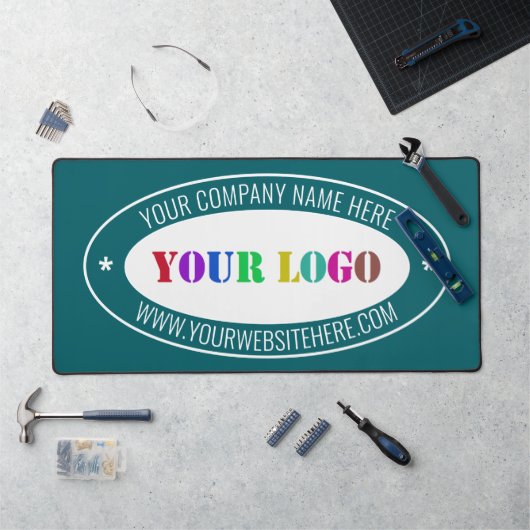 Custom Company Logo en Tekst Uw Kleuren Desk Mat (Werkstation)