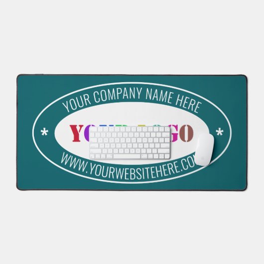 Custom Company Logo en Tekst Uw Kleuren Desk Mat (Keyboard & Muis)