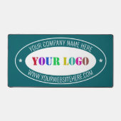 Custom Company Logo en Tekst Uw Kleuren Desk Mat (Voorkant)