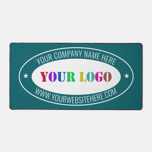 Custom Company Logo en Tekst Uw Kleuren Desk Mat (Voorkant)