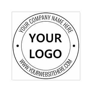 Custom Company Logo en Tekststempel Voorbeeld Zelfinktende Stempel