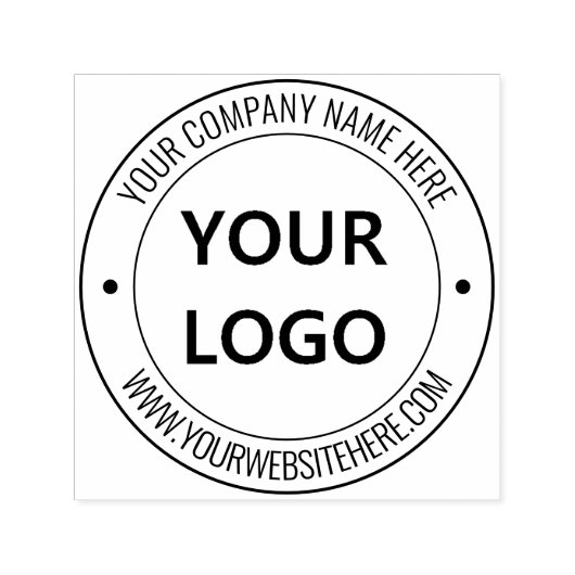 Custom Company Logo en Tekststempel Voorbeeld Zelfinktende Stempel (Design)