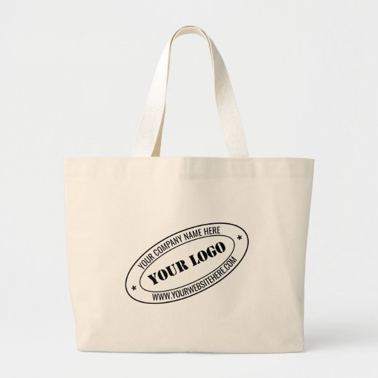 Custom Company Logo en Text Business Canvas tas (Voorkant)