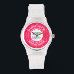 Custom Company Logo en Text Business Watch Horloge<br><div class="desc">Aangepaste kleuren en lettertypen - Gepersonaliseerde horloges met uw bedrijfsnaam Adres Website of Aangepaste tekst Promotionele zaken of Modern persoonlijk horloge cadeau - Jouw naam toevoegen - Bedrijf / Adres / Logo - Foto of QR-code / Website of e-mail - Telefoon of Social Logo Handle / meer - Formaat wijzigen...</div>
