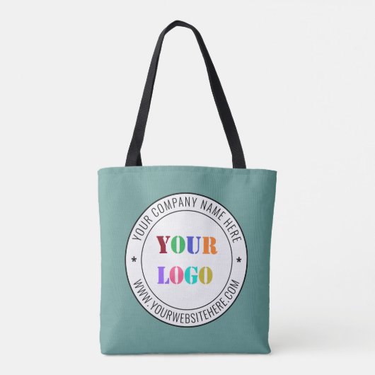 Custom Company Logo en Text Canvas tas Kies kleur (Achterkant)