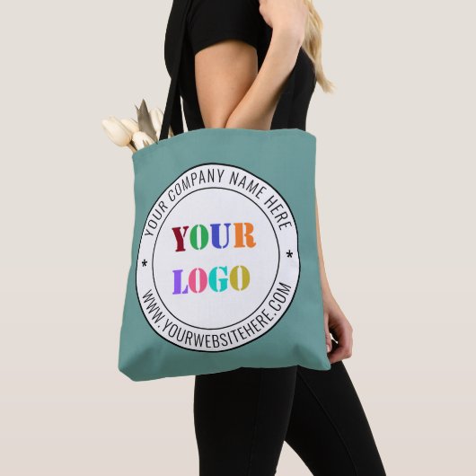 Custom Company Logo en Text Canvas tas Kies kleur (Dichtbij)