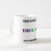 Custom Company Logo en Text Coffee Mok Voorbeeld (Voorkant links)