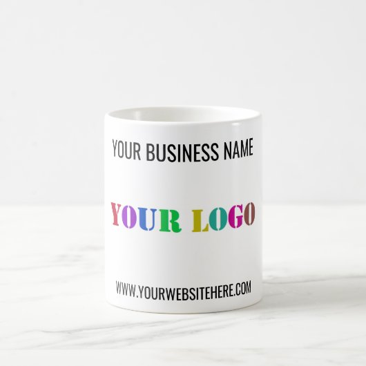 Custom Company Logo en Text Coffee Mok Voorbeeld (Center)