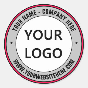 Custom Company Logo en Text Sticker Kies Kleuren