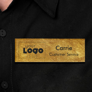 Custom Company Logo Gold Folie Personeelsnaam Tag