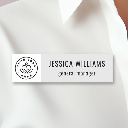 Custom Company Logo Gray Employee Naamplaatje