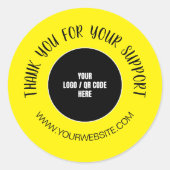 Custom Company Logo Hartelijk dank voor uw support Ronde Sticker (Voorkant)