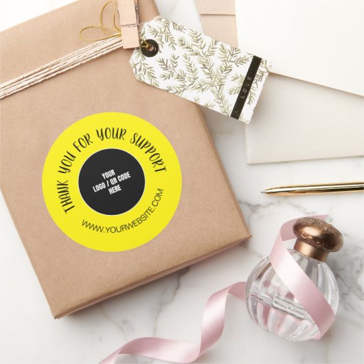 Custom Company Logo Hartelijk dank voor uw support Ronde Sticker (Geschenken)