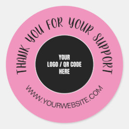 Custom Company Logo Hartelijk dank voor uw support Ronde Sticker