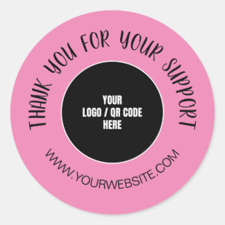 Custom Company Logo Hartelijk dank voor uw support Ronde Sticker