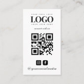 Custom Company Logo Instagram Facebook QR Code Visitekaartje (Voorkant)