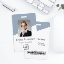 Custom Company Logo Medewerker Foto Dusty Blue