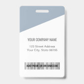 Custom Company Logo Medewerker Foto Dusty Blue Badge (Back)