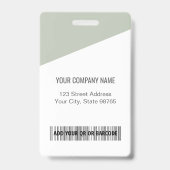 Custom Company Logo Medewerker Foto Sage Green Badge (Back)