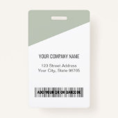 Custom Company Logo Medewerker Foto Sage Green Badge (Achterkant)