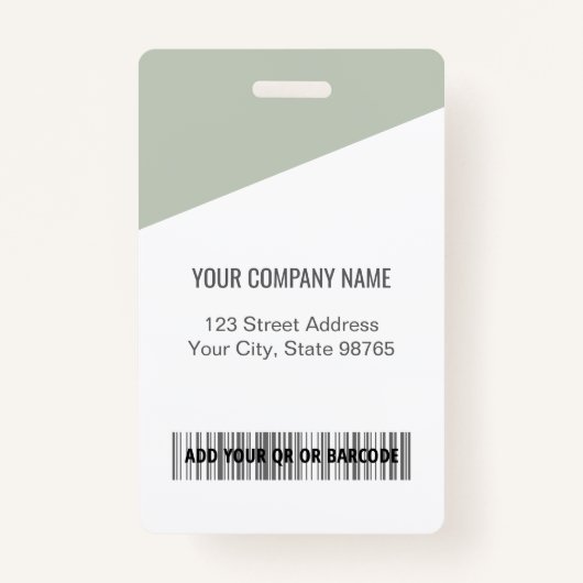 Custom Company Logo Medewerker Foto Sage Green Badge (Achterkant)