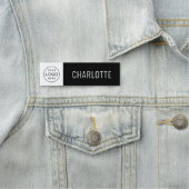 Custom Company Logo Medewerker Zwart Naamplaatje (In situ)