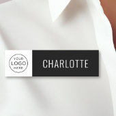 Custom Company Logo Medewerker Zwart Naamplaatje