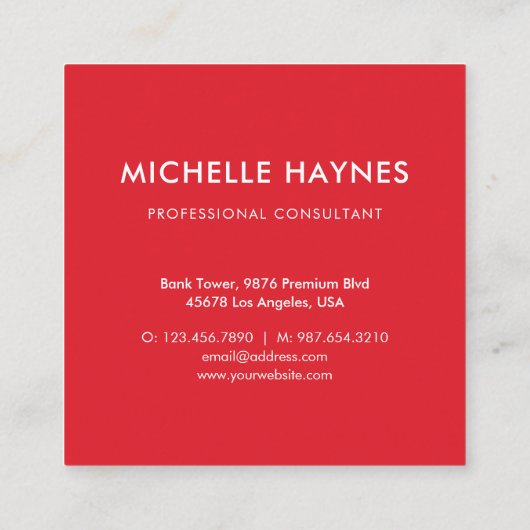 Custom Company Logo Modern Corporate Vierkante Visitekaartje (Achterkant)